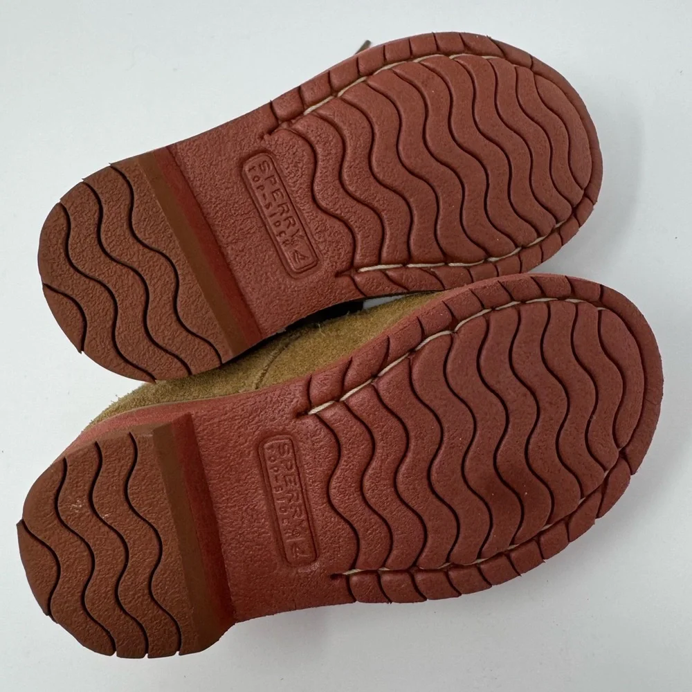 Sperry Top Sider Tevin Suede Shoes Tie Up Dress‎ Shoe, Khaki, toddler size 6.5W